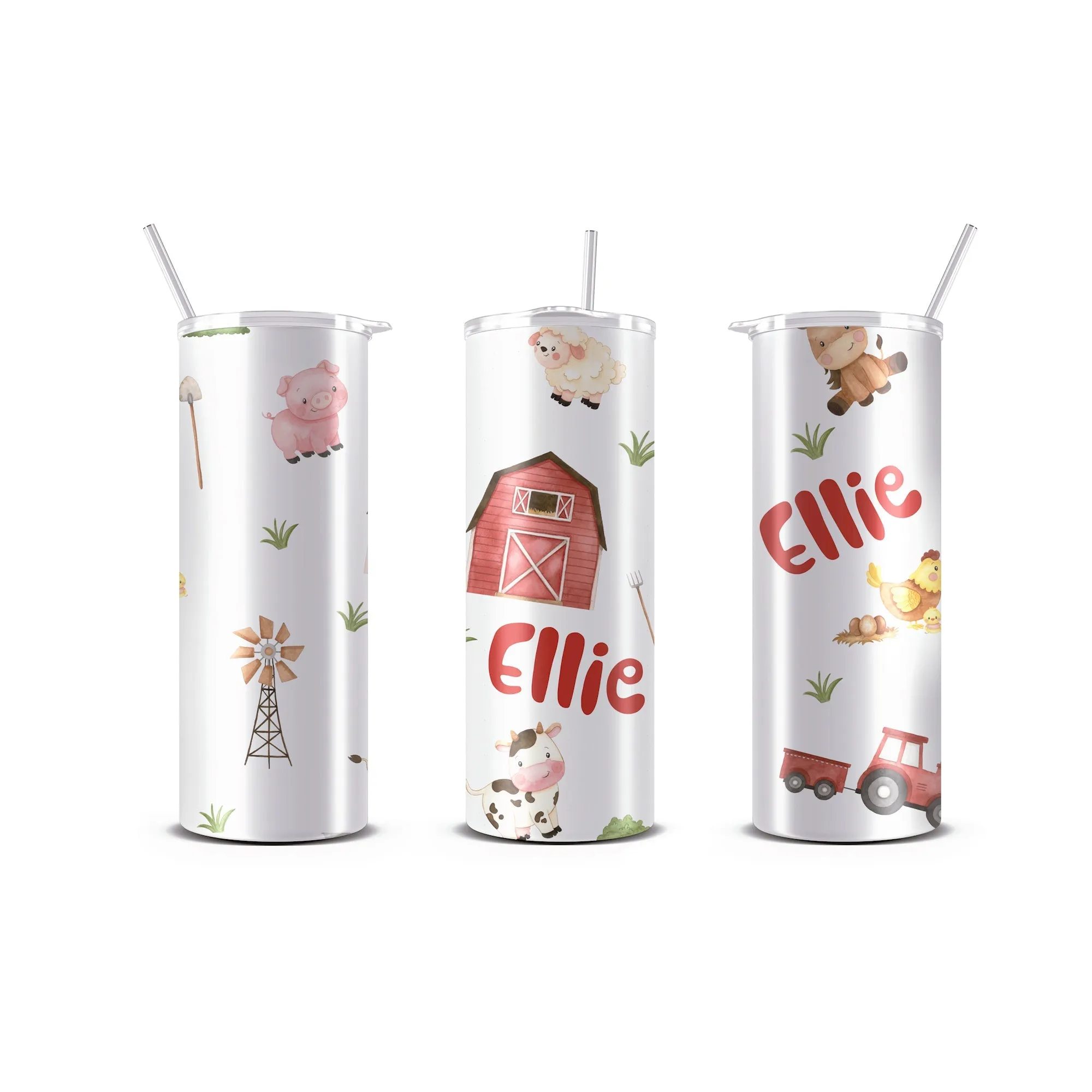 Personalized 20 oz Skinny Tumbler with Straw