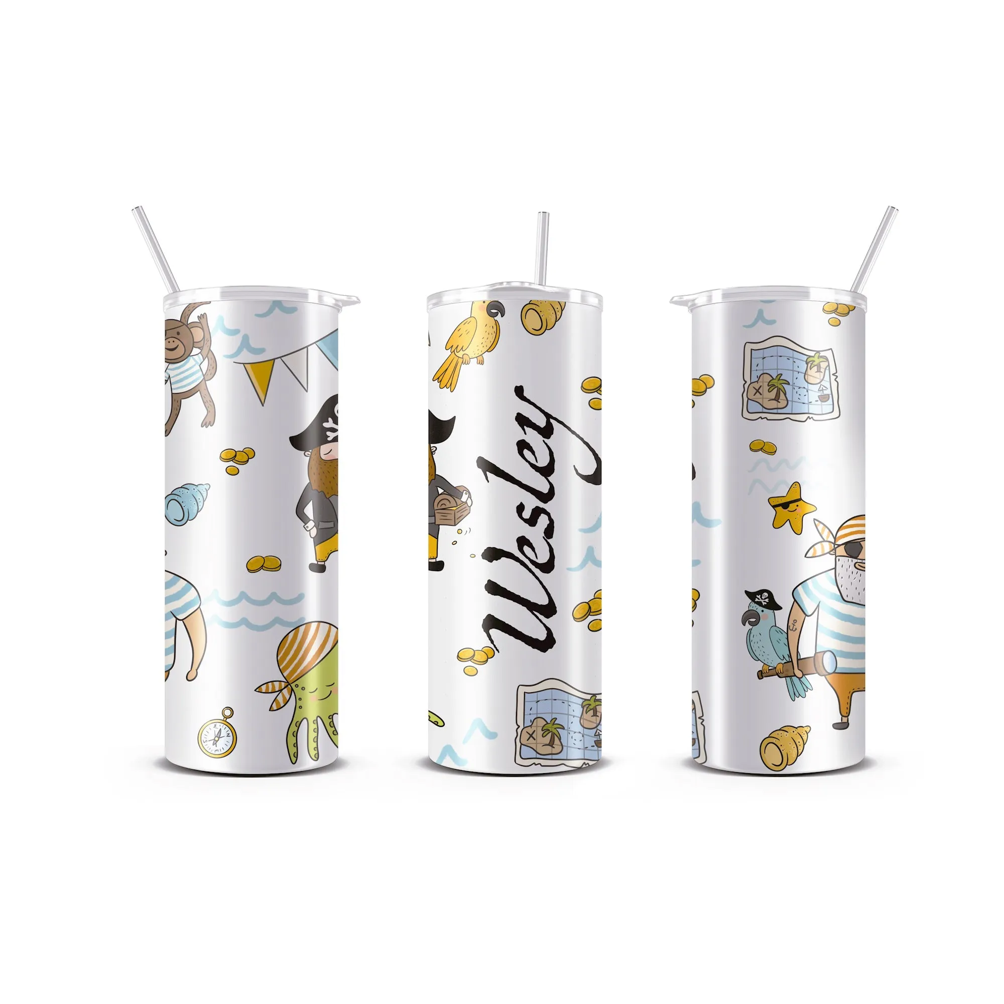 Personalized 20 oz Skinny Tumbler with Straw