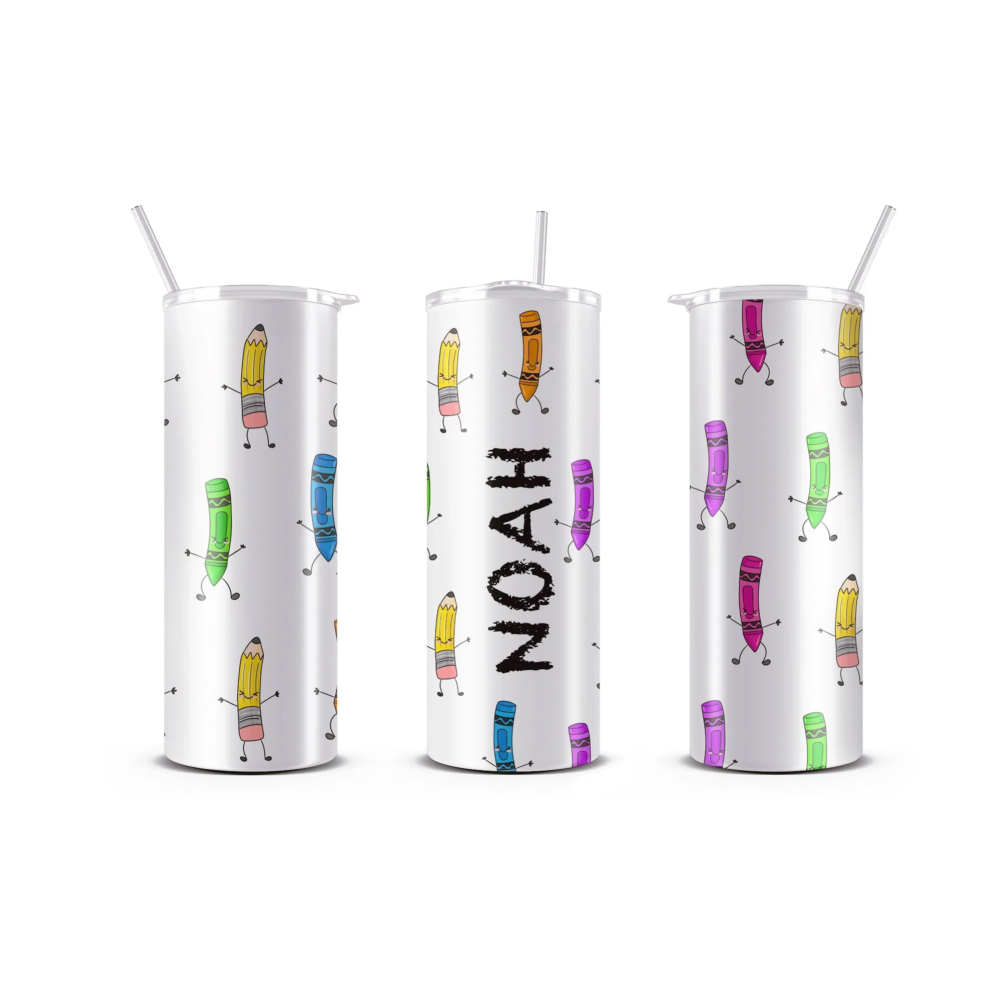 Personalized 20 oz Skinny Tumbler with Straw