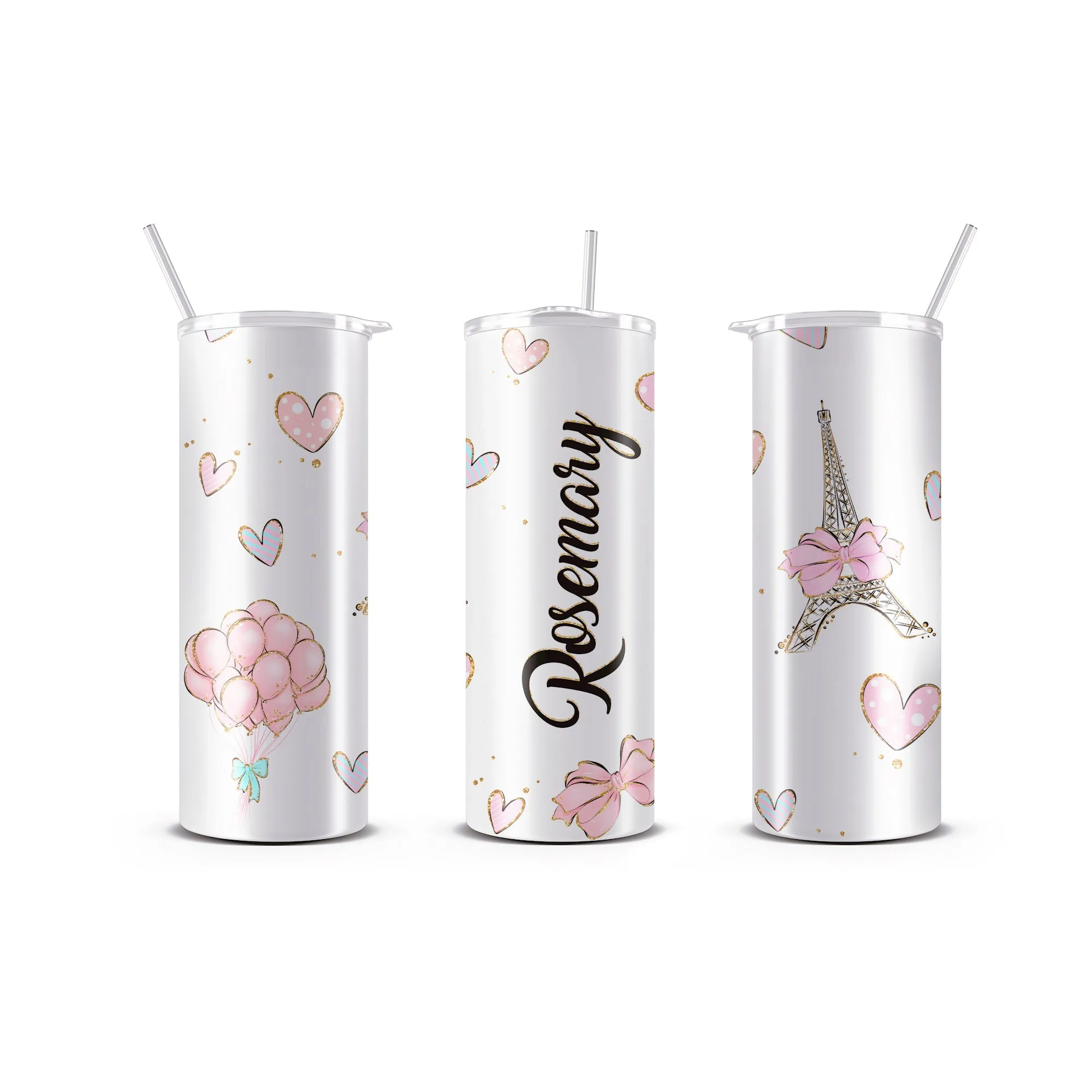 Personalized 20 oz Skinny Tumbler with Straw