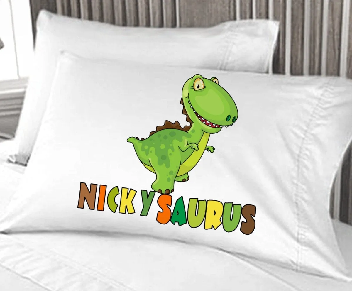 Personalized Cute Dinosaur Boys Pillow Case-  Christmas gift , Birthday Gift idea for boys kids room decor