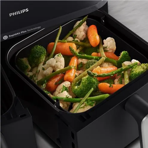 Philips 5000 Series 9L Dual Basket Airfryer XXL Steam (Black)