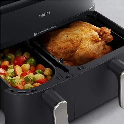 Philips 5000 Series 9L Dual Basket Airfryer XXL Steam (Black)