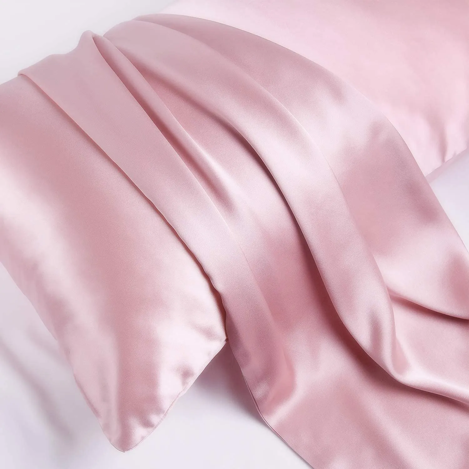 Pink Silk Pillowcase - NZ Standard Size - Zip Closure