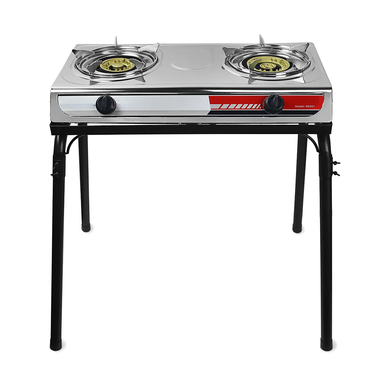 Portable Propane Gas Gasoline lpg 2-Burner Stove Stand Dual Burners Cook Stand