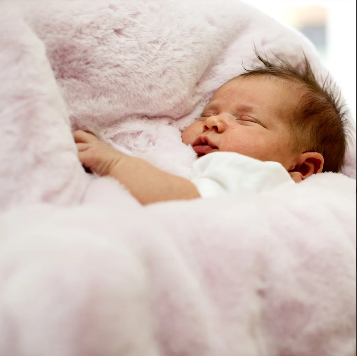 Pretty Rugged Pink Faux Fur Baby Blanket