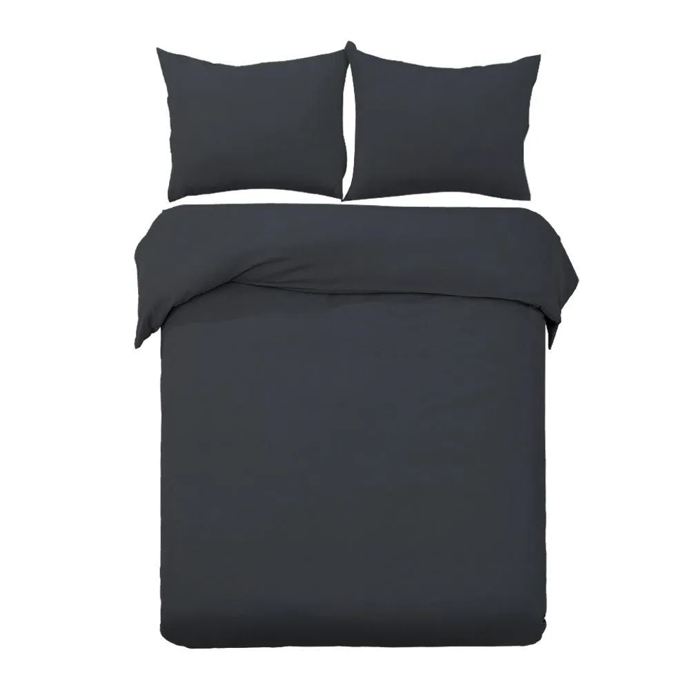 Queen Size Classic Quilt Cover Set - Black