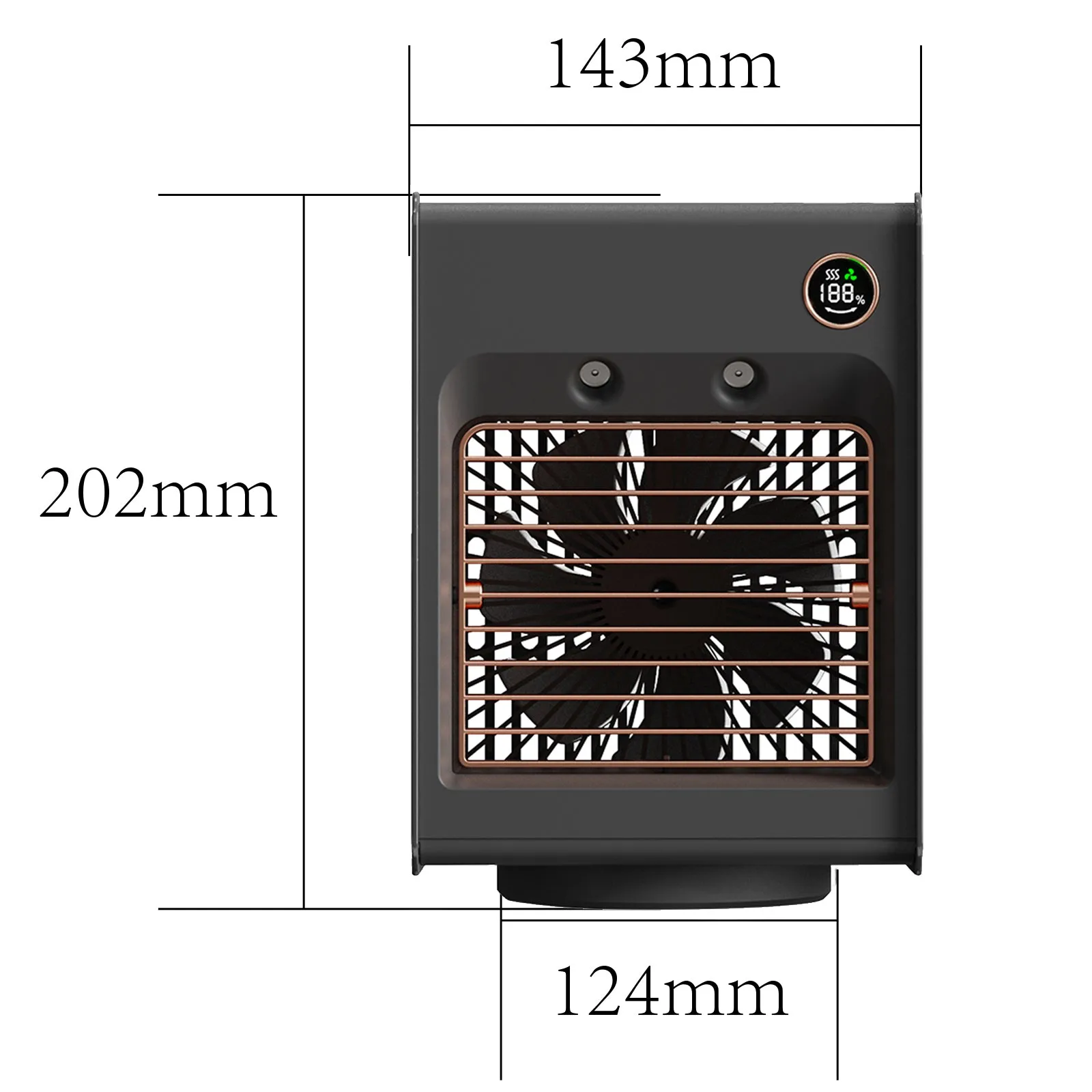 Rechargeable Desktop Air Cooler and Portable Fan 3-Speed Evaporative with 300ml Water Tank