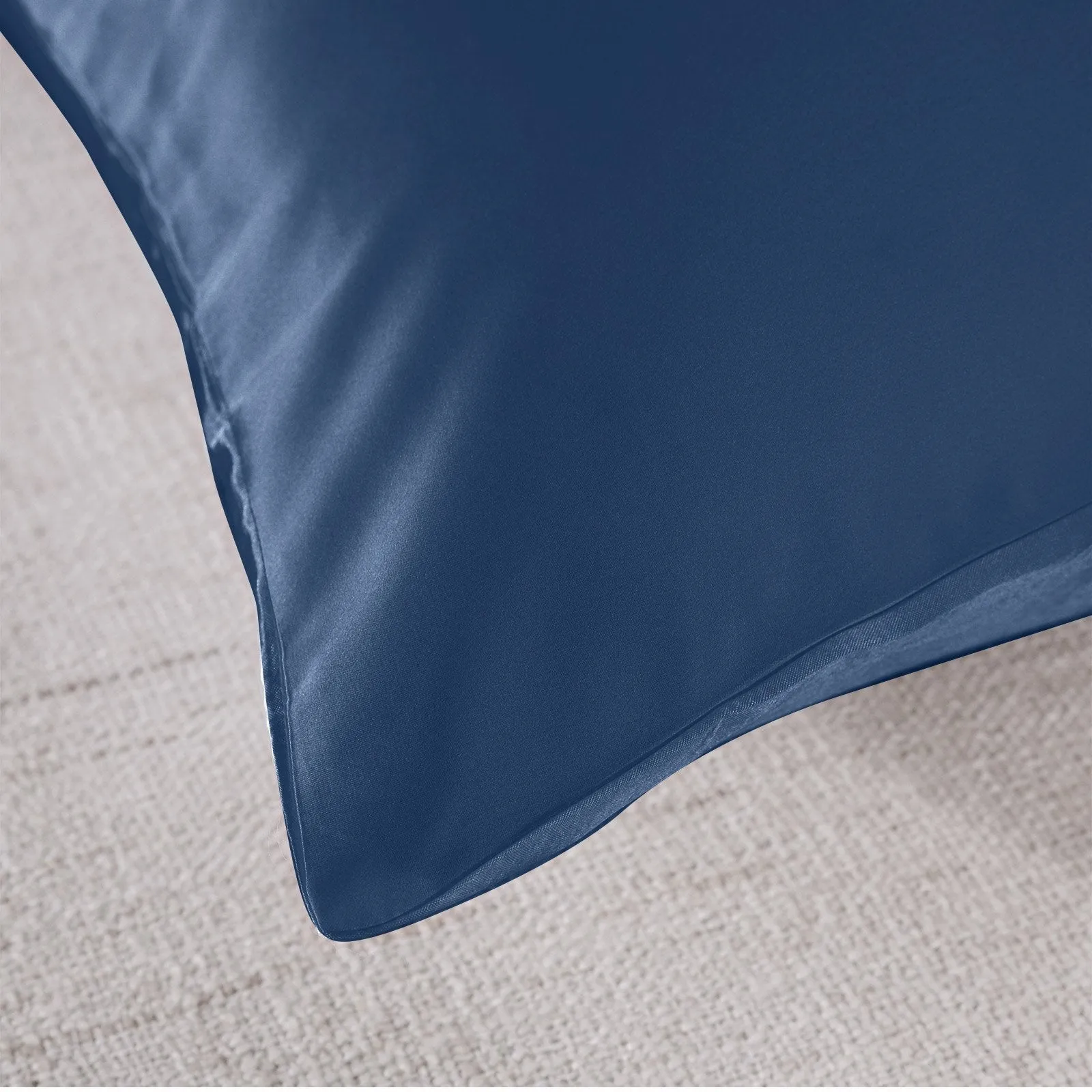 Royal Comfort Mulberry Soft Silk Hypoallergenic Pillowcase Twin Pack 51 x 76cm 51 x 76 cm Navy