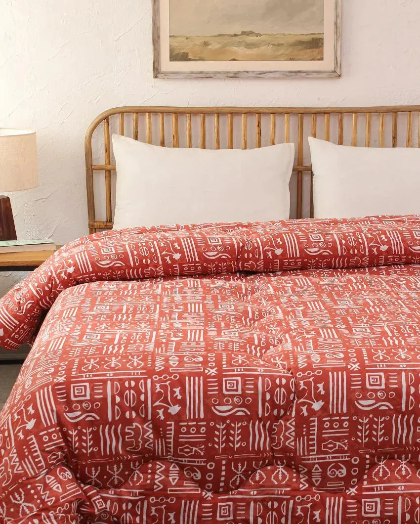 Rust Gamathi Cotton Comforter | Single Size | 60 x 90 inches