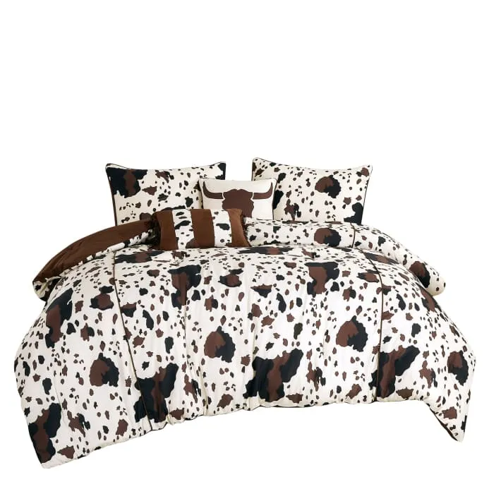 Rustic Cowhide Lodge Comforter Set