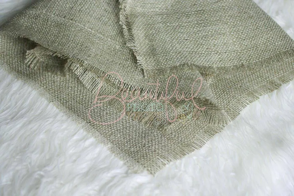 Sage Green Burlap Blanket Photography Prop