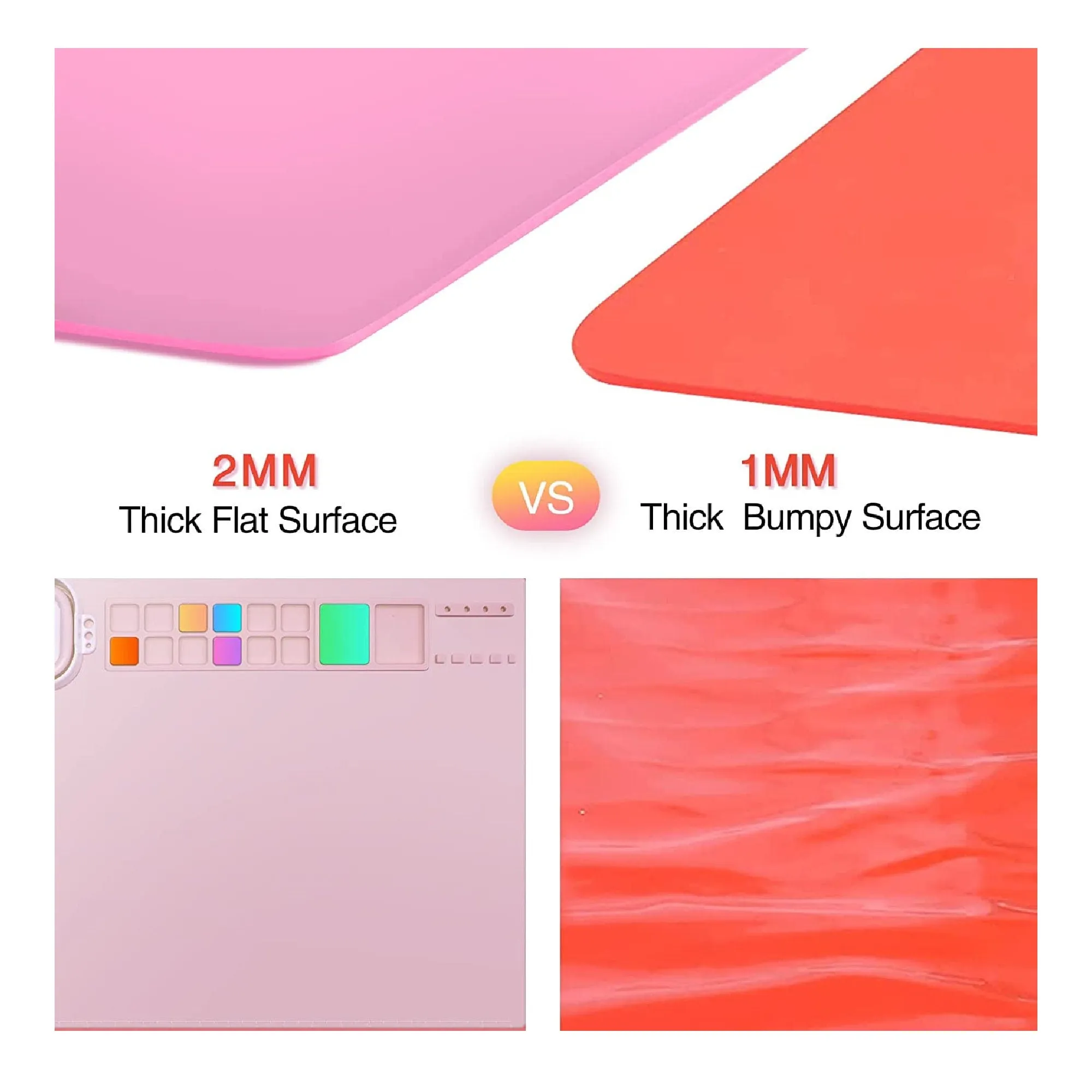 Silicone Craft Mat | Thick Silicone Craft Mat | Creator Painting | 20.9" x 16.3" Large Non-Slip Silicone Mat With Cleaning Cup