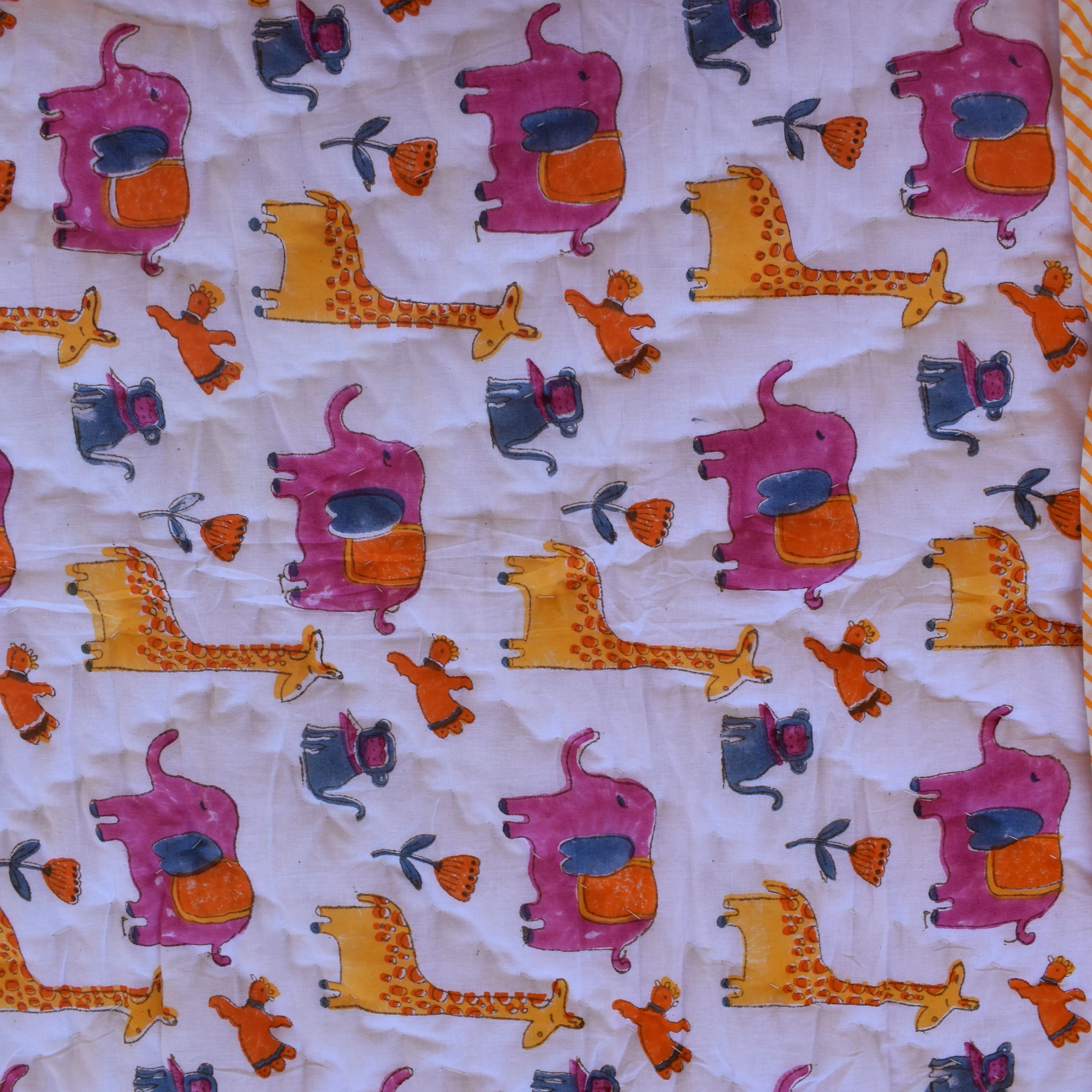 Soft Muslin Cotton Reversible Baby Quilt - Animals