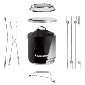 Solo Stove Stainless Steel Ranger Ultimate Bundle 2.0 - Portable &amp; "Smokeless"