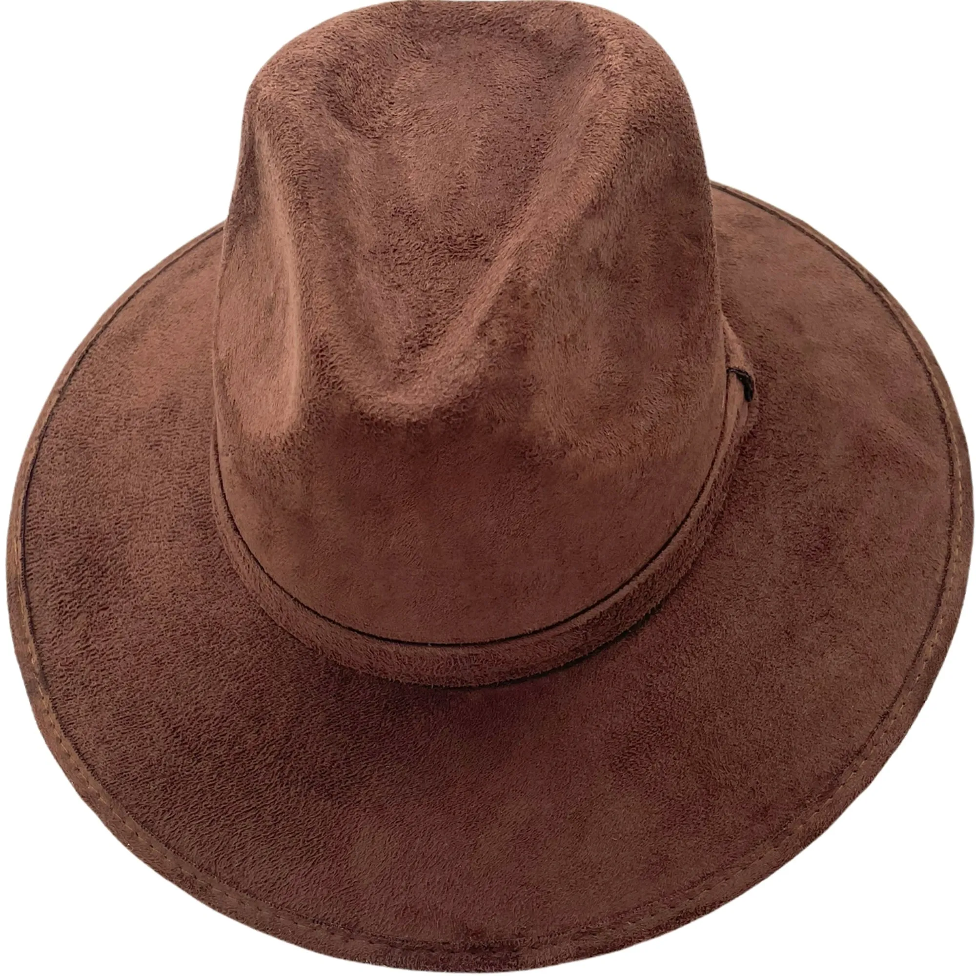 Suede Indiana Hat- Dark Brown