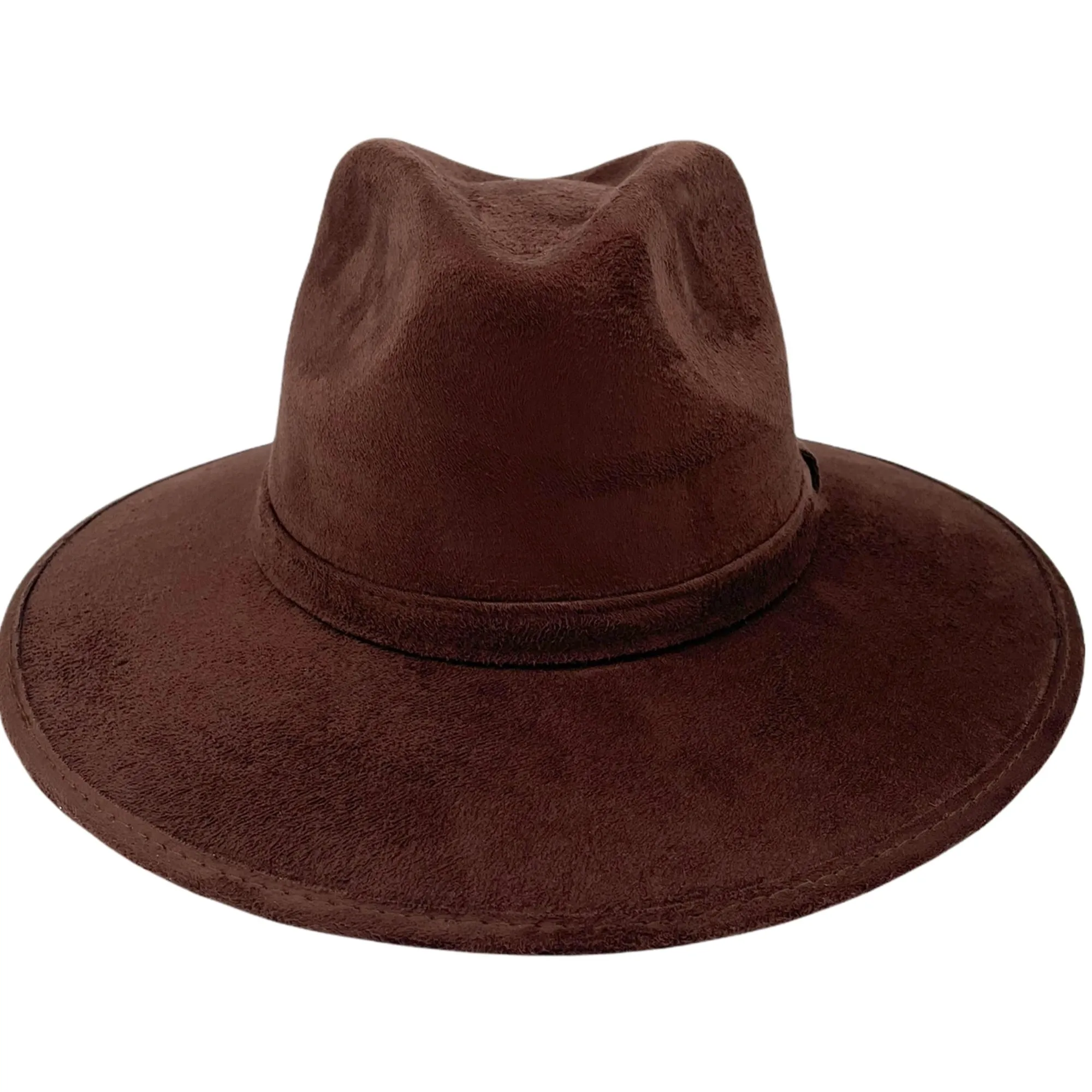 Suede Indiana Hat- Dark Brown