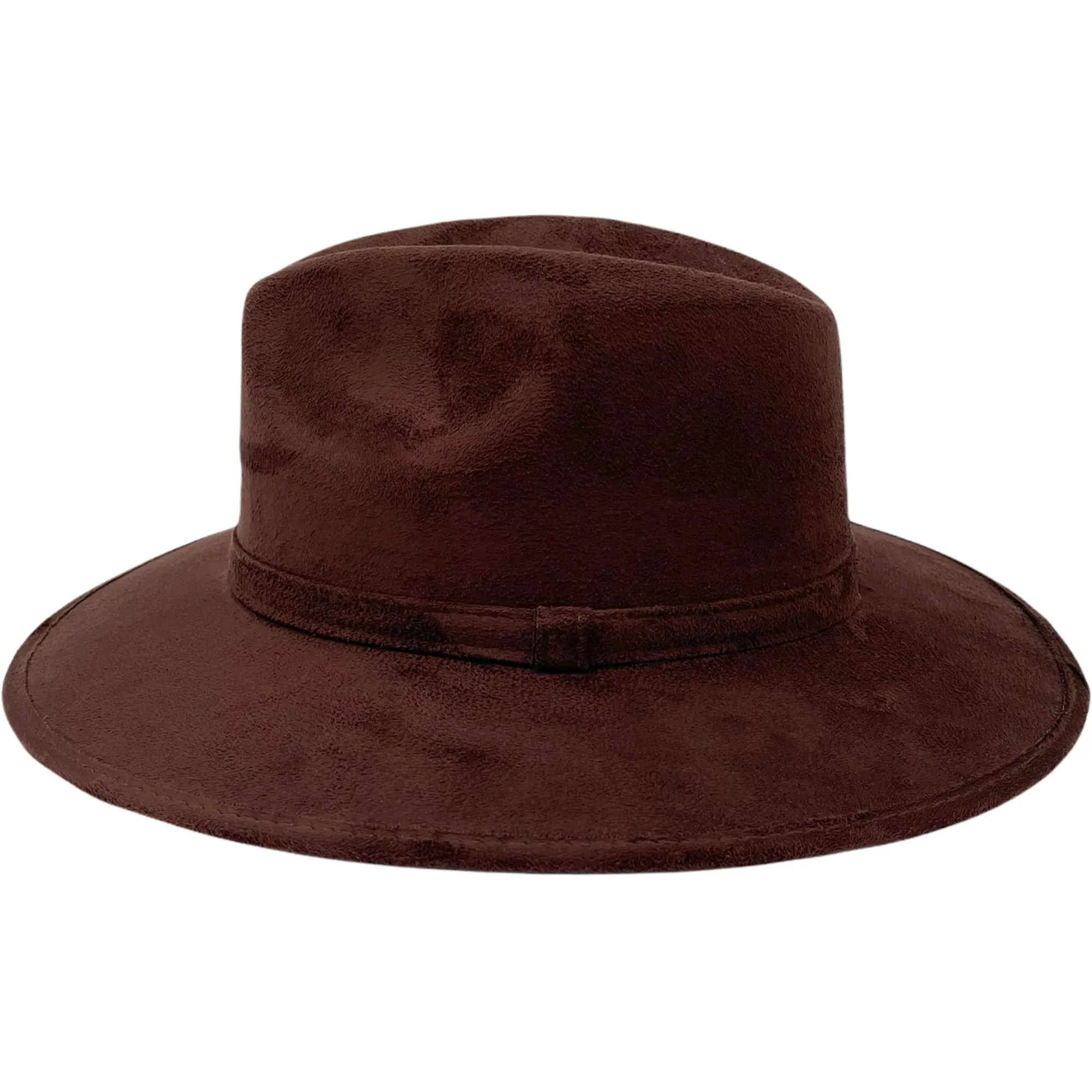 Suede Indiana Hat- Dark Brown