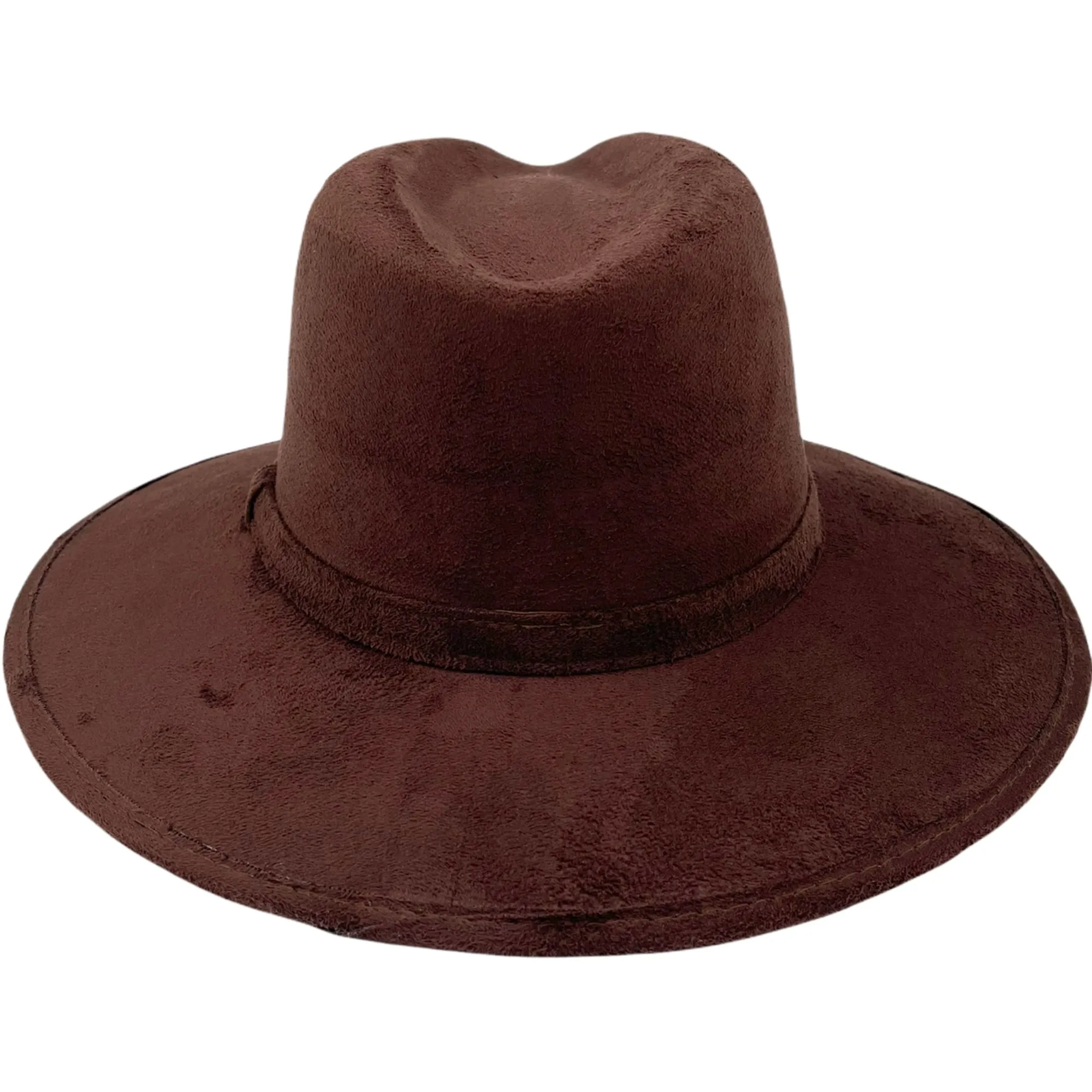 Suede Indiana Hat- Dark Brown