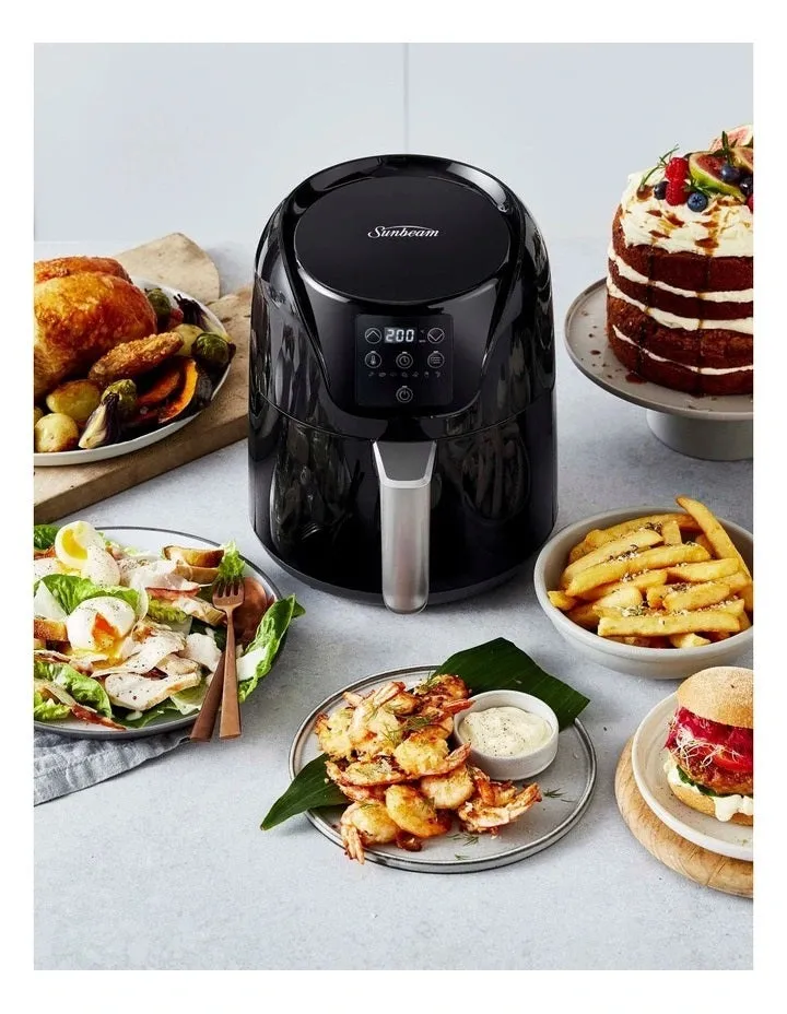 Sunbeam Digital Copper Infused DuraCeramic Air Fryer 4L Black AFP4100BK