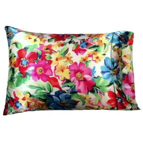 Sunshine and Flowers Satin Pillow. Love Spring Colors