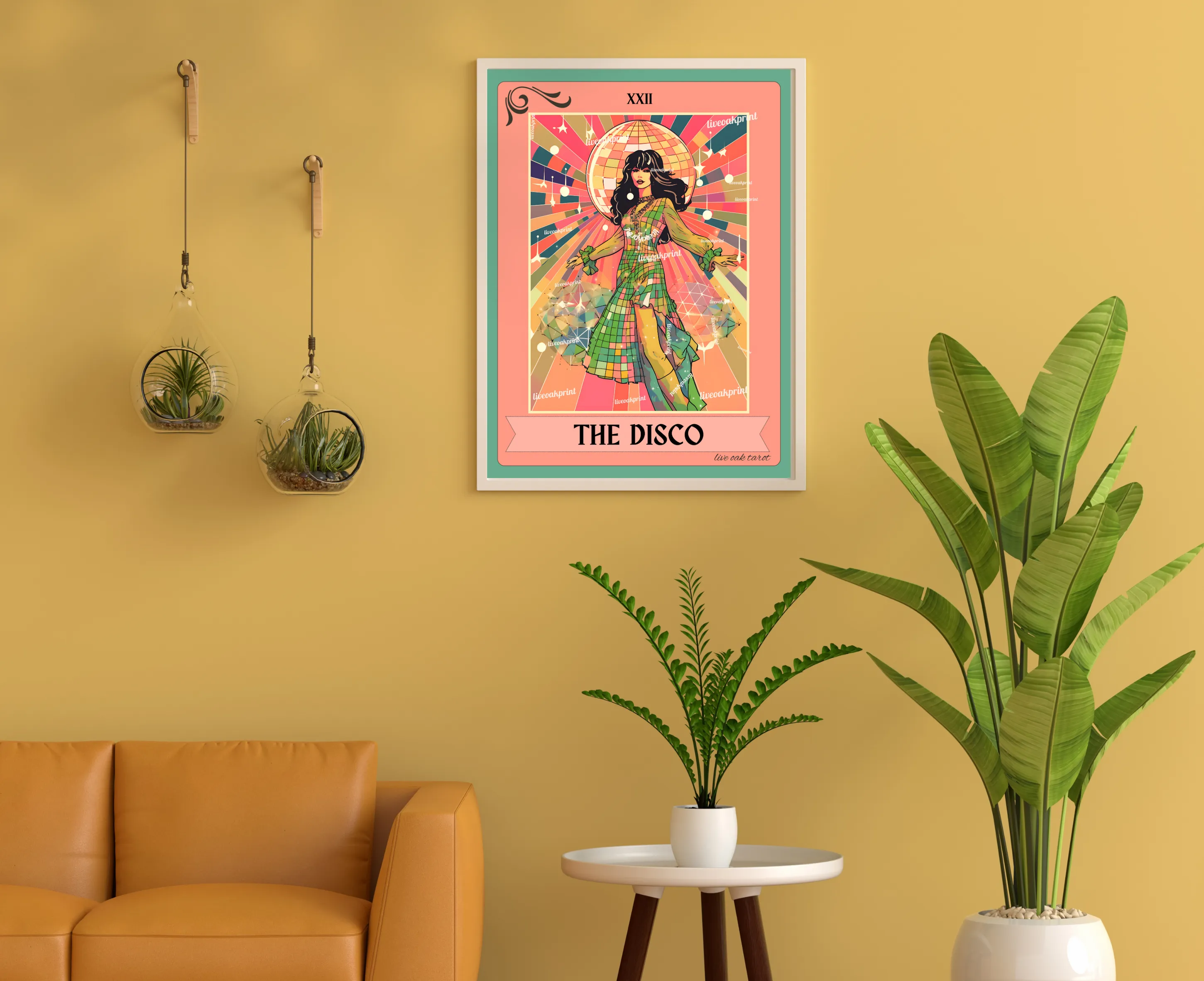 The Disco Tarot Card - Disco Ball Print - Disco Ball Poster - Discoball Print - Disco Ball Wall Art - Preppy Wall Art - Trendy Wall Art