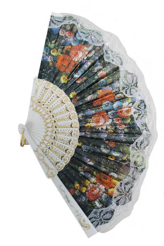 THESE DAYS Multi Colored Floral Hand Fan