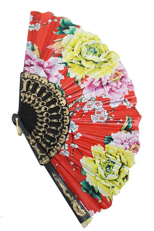 THESE DAYS Multi Colored Floral Hand Fan