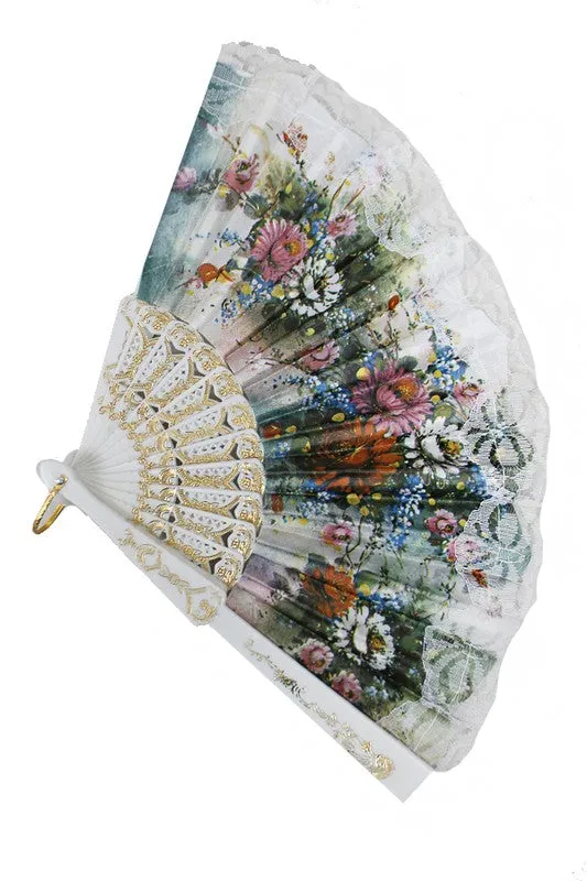 THESE DAYS Multi Colored Floral Hand Fan