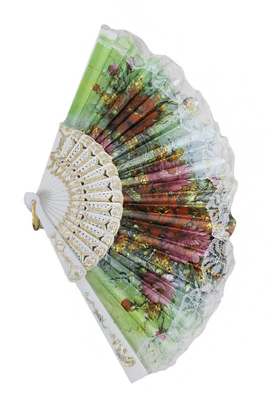 THESE DAYS Multi Colored Floral Hand Fan