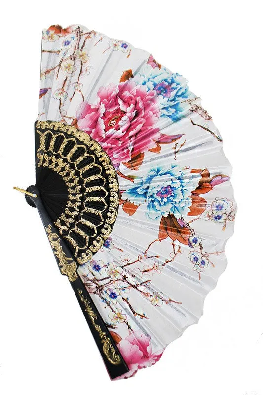 THESE DAYS Multi Colored Floral Hand Fan