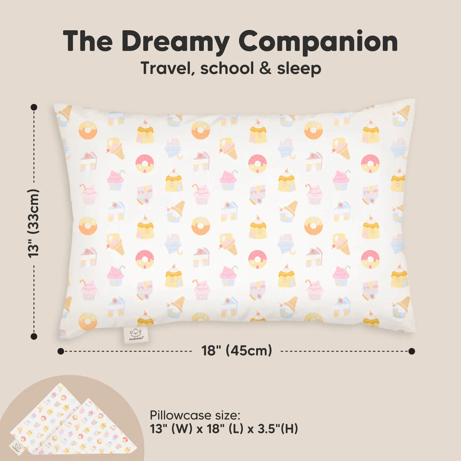 Toddler Pillow with Pillowcase (Sweetopia)