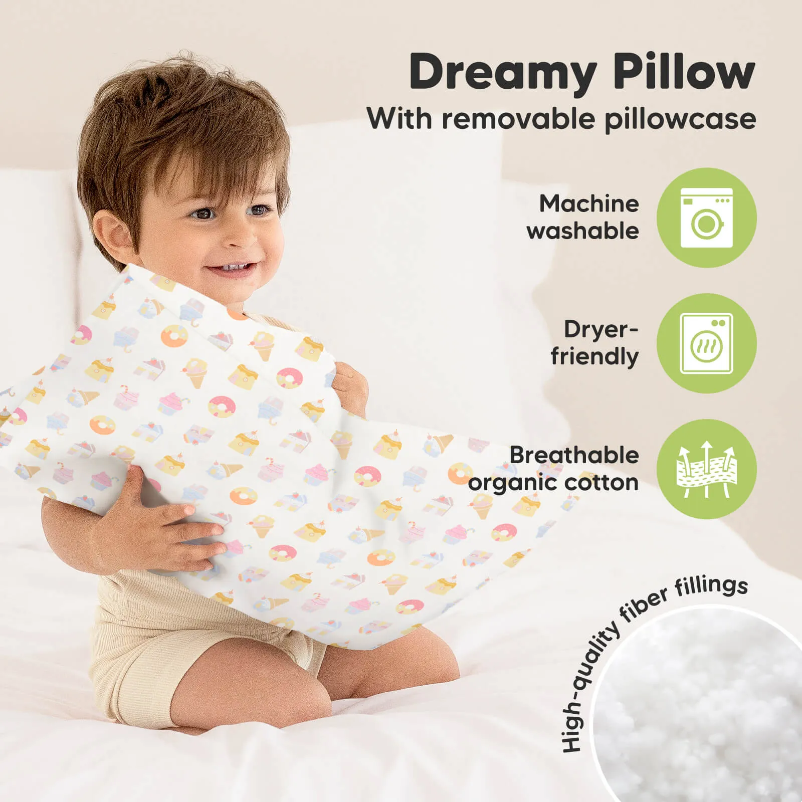 Toddler Pillow with Pillowcase (Sweetopia)