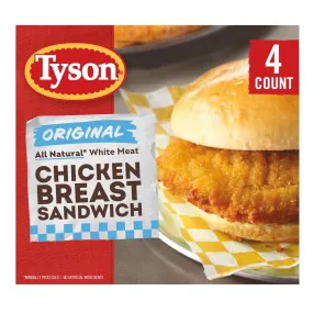 Tyson Original Chicken Breast Sandwich, 24 oz, 4 ct Box