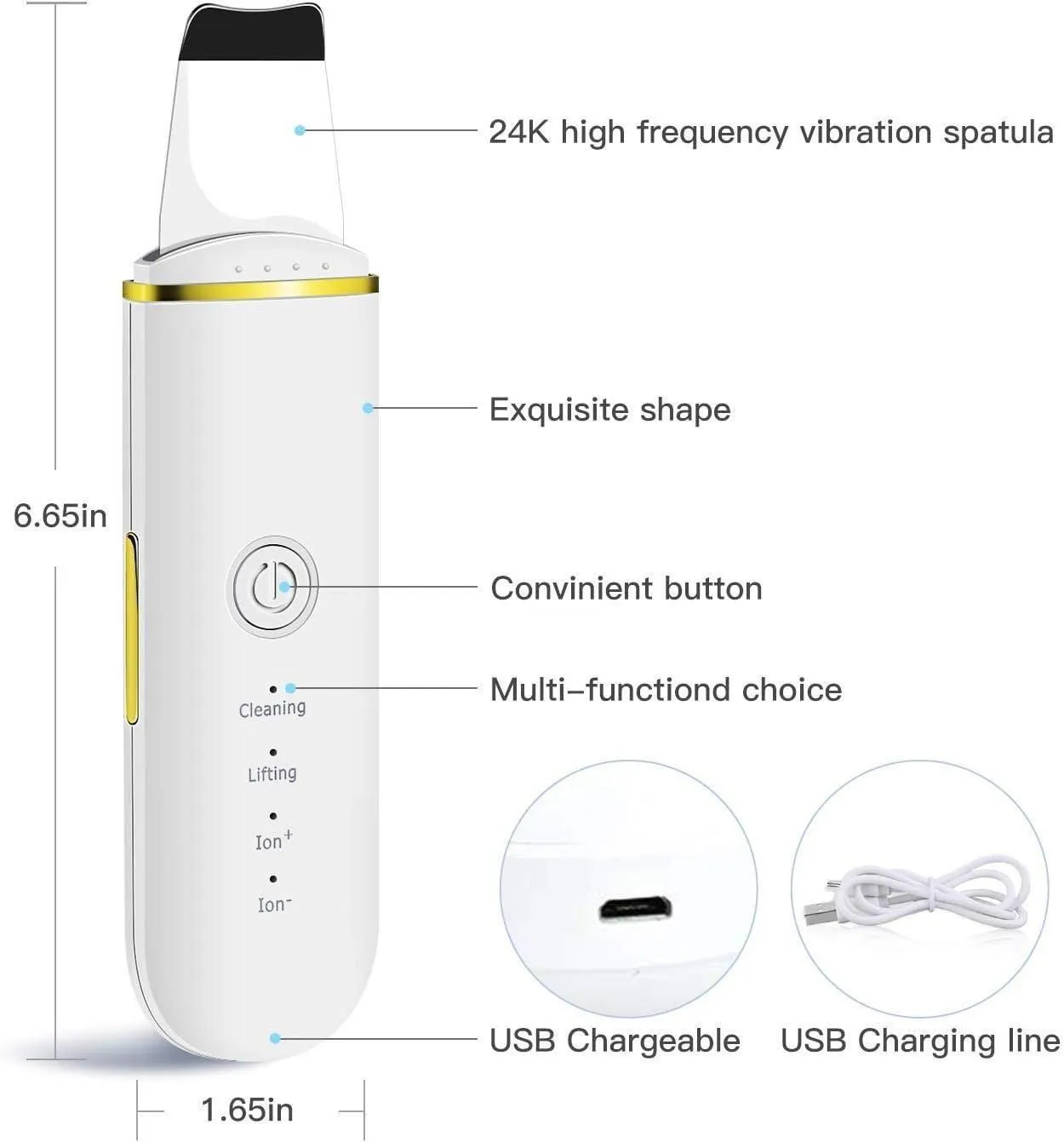 Ultimate Skin Care: Ultrasonic Spatula Lon EMS Electric Face Scraper Pore Cleanser