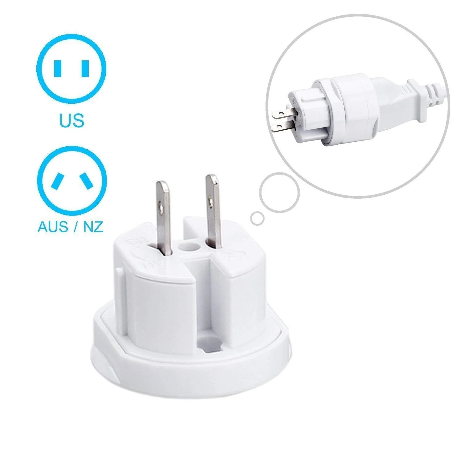 Universal Travel Adapter Round All in One -Supports over 150 Countries Including US, AUS, NZ, Europe, UK