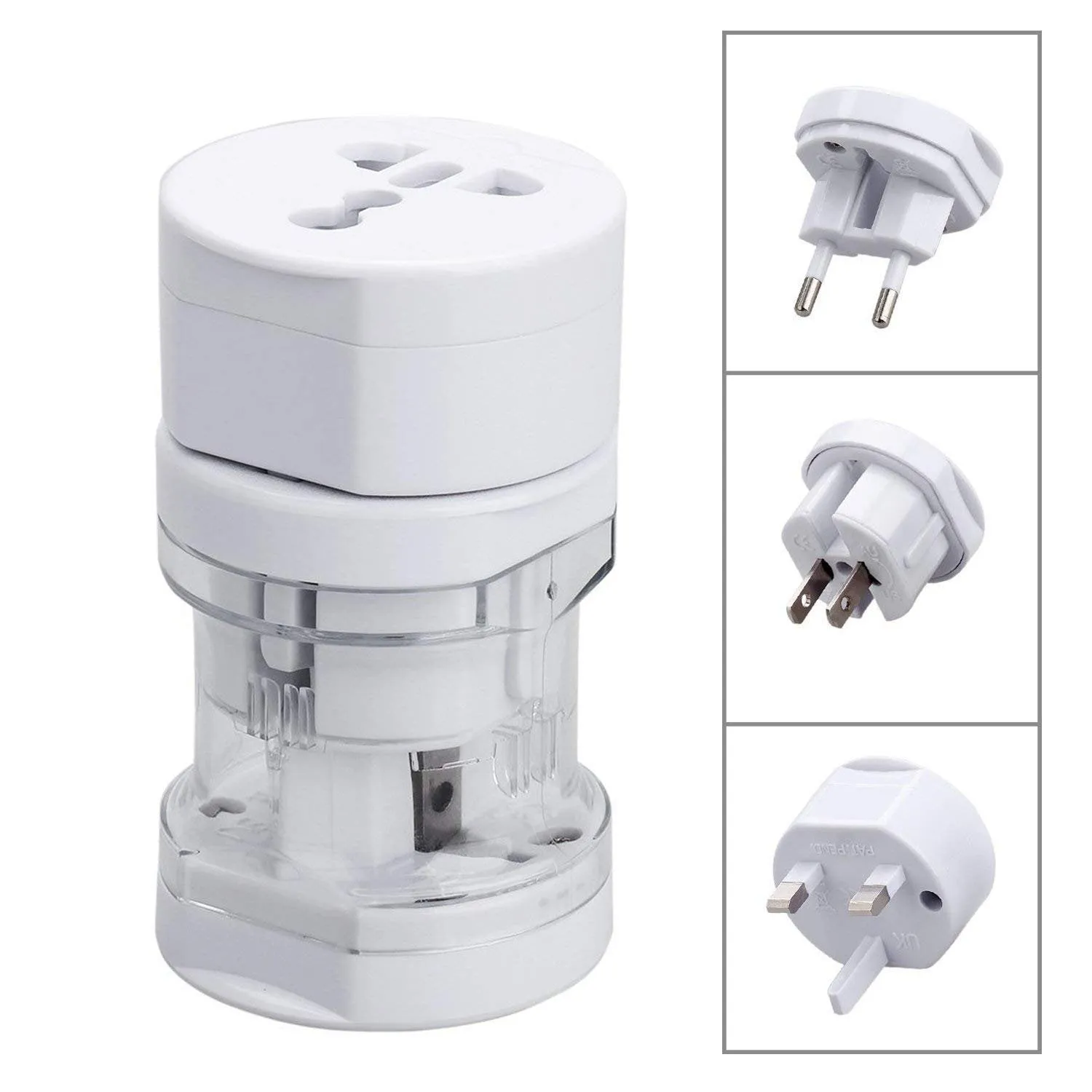 Universal Travel Adapter Round All in One -Supports over 150 Countries Including US, AUS, NZ, Europe, UK