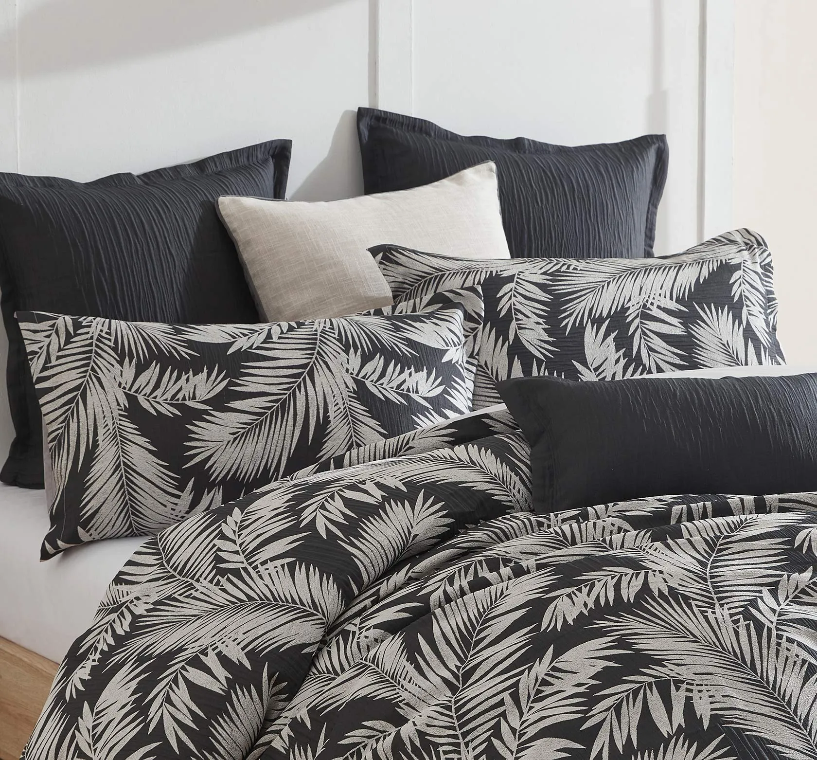 Villa Black European Pillowcase by Logan and Mason Platinum