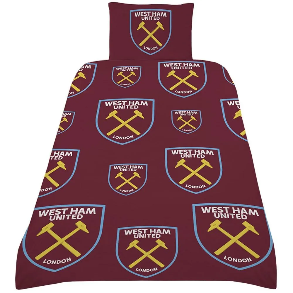 West Ham United Multi Crest Single Duvet Set