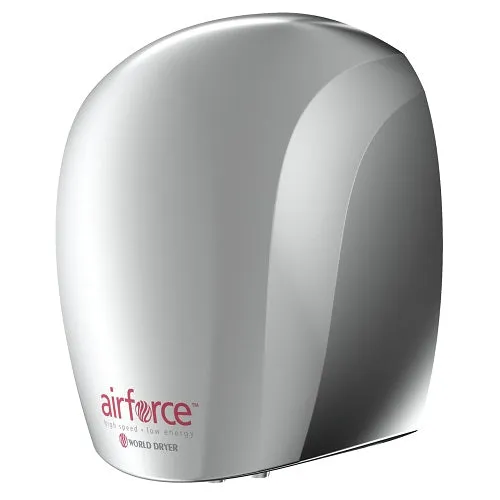 WORLD DRYER® J48-972 Airforce™ Hand Dryer - Polished (Bright) Stainless Steel (50 Hz ONLY - NOT for use in North America)