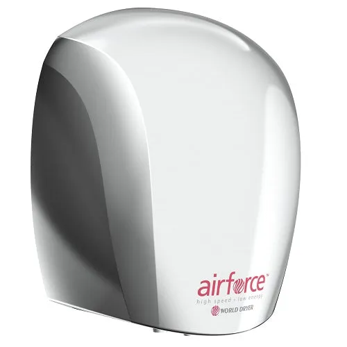 WORLD DRYER® J48-972 Airforce™ Hand Dryer - Polished (Bright) Stainless Steel (50 Hz ONLY - NOT for use in North America)