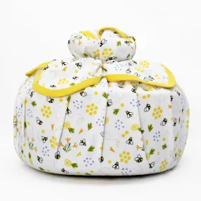 Wrapped with Endanzoo Organic Baby Swaddle Blanket - Bumblebee