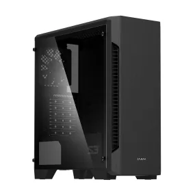 Zalman S3 TG ATX Mid-Tower PC Case 3 x Fans w/ Tempered Glass Side Panel