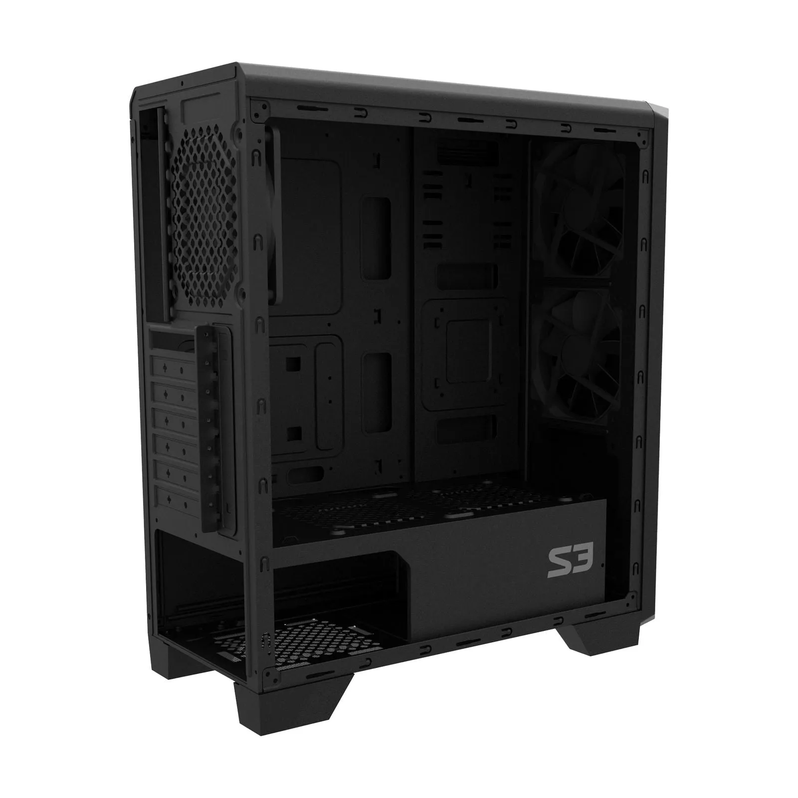 Zalman S3 TG ATX Mid-Tower PC Case 3 x Fans w/ Tempered Glass Side Panel